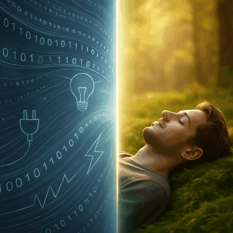 Digitale Technik vs. natürlicher Ruhe.